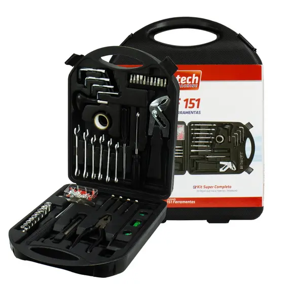 Kit Maleta de Ferramentas MF151 conjunto de Ferramentas com 151 acessórios e Maleta Intech Machine