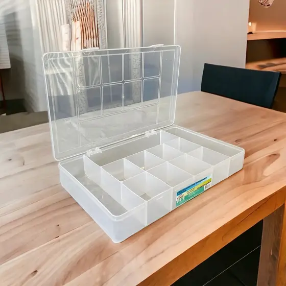 Kit 3 Caixa Box com 11 Divisorias Estojo de Pesca Porta Iscas Porta Trecos