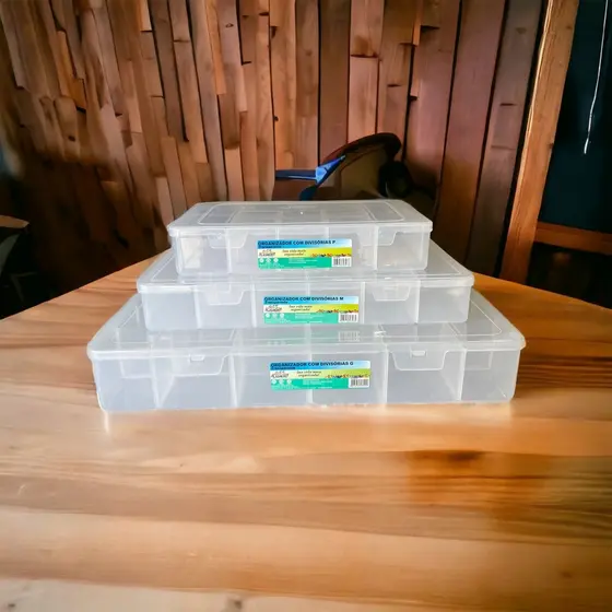 Kit PMG Caixa Box com 20 Divisorias Porta Parafusos Pregos Ferramentas Chaves Organizadora 3 tamanho