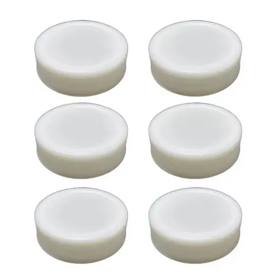 Kit Com 6 Tampas Cegas Superior Sem Válvula Para Bisnaga Le Galo tipo FIFO em plástico branco
