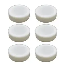 Kit Com 6 Tampas Cegas Superior Sem Válvula Para Bisnaga Le Galo tipo FIFO em plástico branco