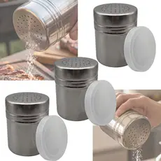 Kit 3 Polvilhador Inox Tampa Saleiro Pimenteiro Condimentos Queijeira Sal Oregano