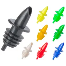 Kit 12 Bicos Dosador de Bebidas pra Garrafa Fluxo Livre Silicone Cachaça Azeite Barman Biqueira