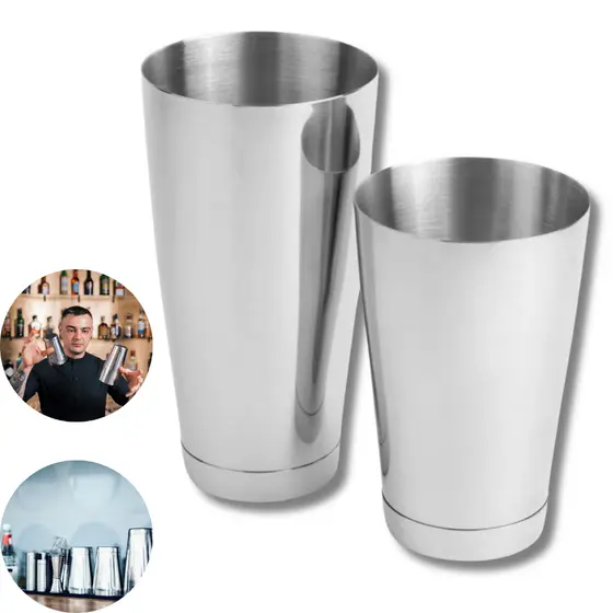 Kit Coqueteleira Caipirinha 840ml e Mini Tin 480 Ml 16Oz pequena C/ Peso Profissional - Bartender