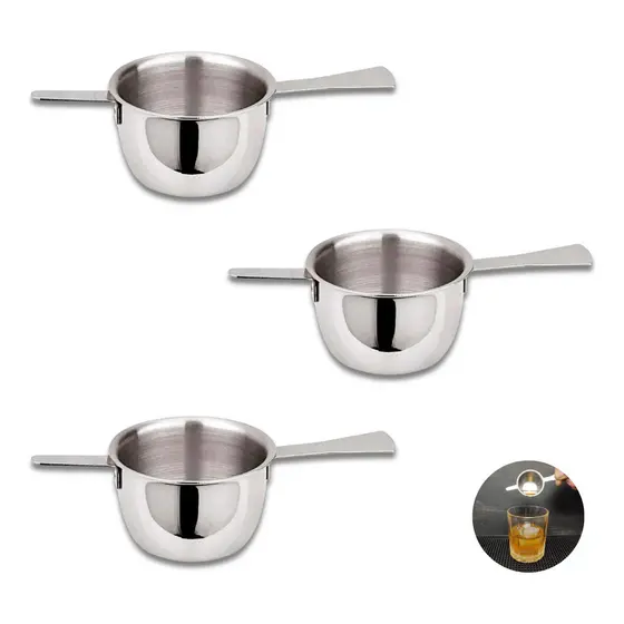 Kit 3 Dosador Medidor De Bebidas Inox Coquetel Drink 50ml Ciinza Garçon Whisky Churrascaria
