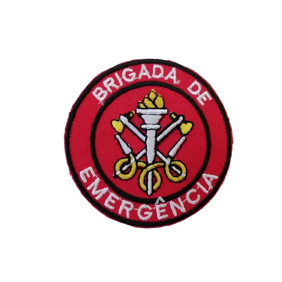 Patch Bordado Termocolante, Brigada de Emergência, 7cm