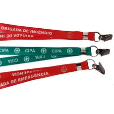 Cordão Porta Crachá, Brigada de Incêndio, Emergência ou CIPA (com trava e presilha)