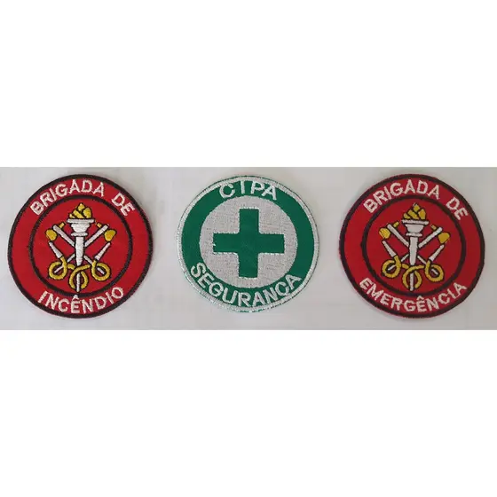 Patch bordado termocolante, Brigada de Incêndio ou CIPA, 7cm