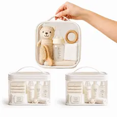 Kit 3 necessaire transparente organizadores Bolsa Mala Saída Maternidade Troca e Fralda bebe Higiêne