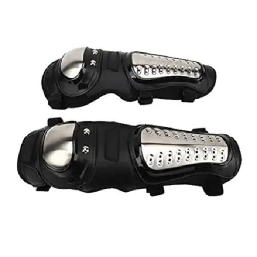 Kit Joelheira Cotoveleira Aco Inoxidavel Protetor Canela Joelho Cotovelo EPI Motoqueiro Envio Rápido