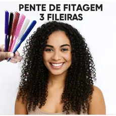 Pente de Fitagem 3 Fileiras – Cachos Definidos e Sem Frizz Multicolorido