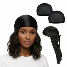 Kit Durag a Malha  2 Touca Nero Antifrizz tranças unissex
