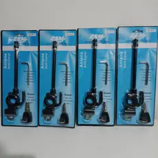 Antena Corta Pipa Guidão Moto com Cadeado para capacete Anti Cerol 7 Estágios Preta
