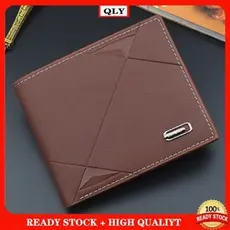 Carteira de Dinheiro Couro PU Slots Pouch Trifold Cartão Moeda Estilosa  Envio Rápido Pronta Entrega