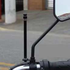 Antena  Corta Pipa Para Moto Retrátil  7 Estágios Retrovisor Aço Inox Corta Anti Cerol Preta ou Prata