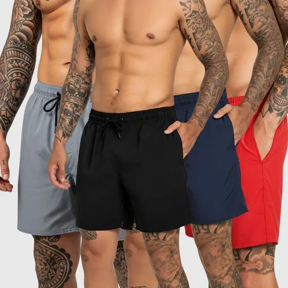 KIT 4 Short Masculino / Bermuda Tactel Premium com Elastano
