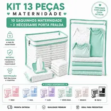 10 Saquinhos Maternidade Multiuso + 3 Organizador Necessaire