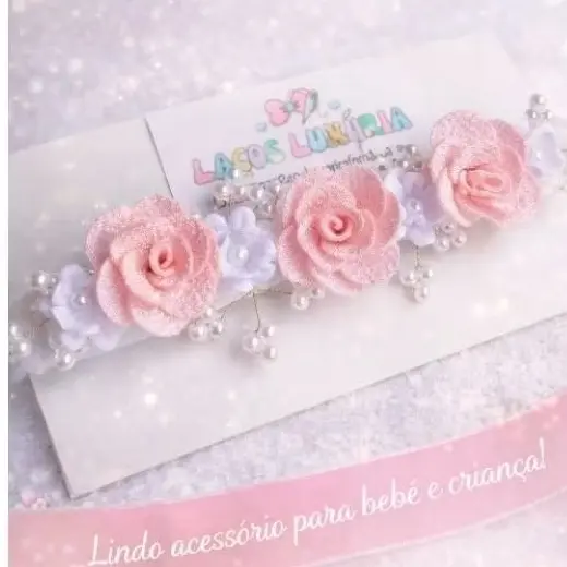 Faixinhas de bebê de luxo/tiaras RN/saída maternidade