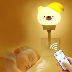 Luz Noturna Led Bebê USB Controle Remoto Dimerizável Abajur Luminária Quarto Regulável
