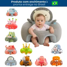 Assento Bebê Sofá Pelúcia Almofada Apoio Postura Antiqueda Aprender Sentar Antialérgico Premium Infantil