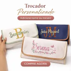 Trocador Luxo Personalizado + Nome do Bebê + Portátil + Impermeável.