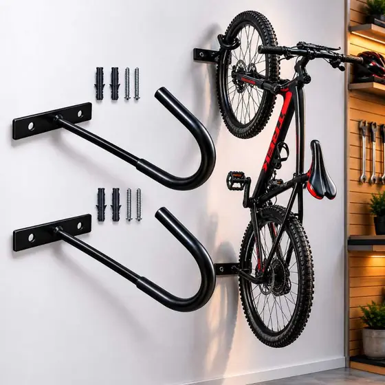 1 Suporte Parede Pendurar Bicicleta Vertical Acompanha Bucha e Parafuso