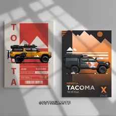 Kit 2 Quadros Carros decoração masculina Toyota Rally, MDF 20x28