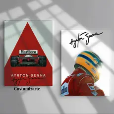 Kit 2 Decorativos Quadro/Airton Senna/Decoração Casa, Escritório, Oficina, Quarto.