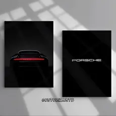 Kit 2 Quadros decorativos carro Porsche 911 GT3 RS decoração de Quarto, sala, escritorio, garagem MDF 20x28