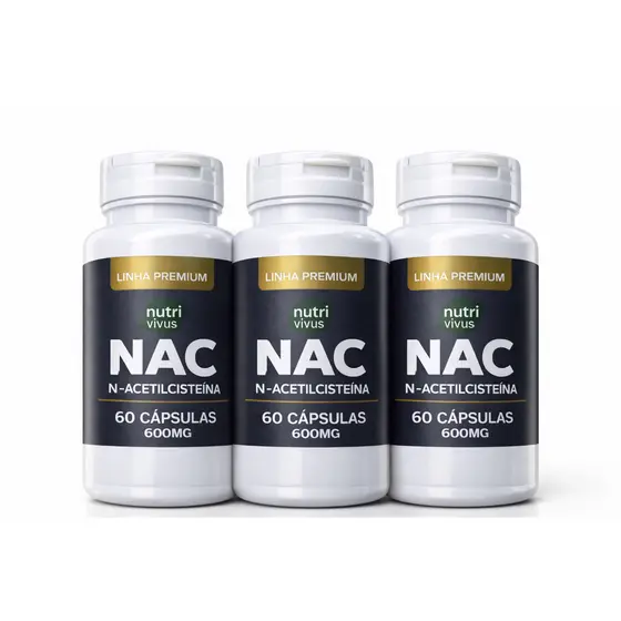 NAC N Acetil L Cisteína 500mg Detox Imunidade 60 Cápsulas