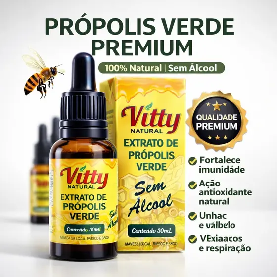 Própolis Verde 30ml SEM ALCOOL Alta Potência Para Aumentar Saúde e Imunidade