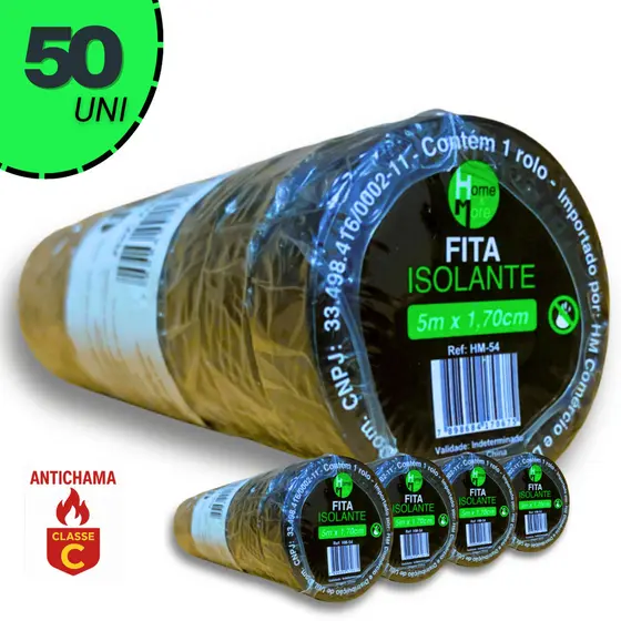 Jogo 50 / 35 / 25 Fita isolante Antichamas Para Eletricista Fita Isolante Uso Industrial 5m