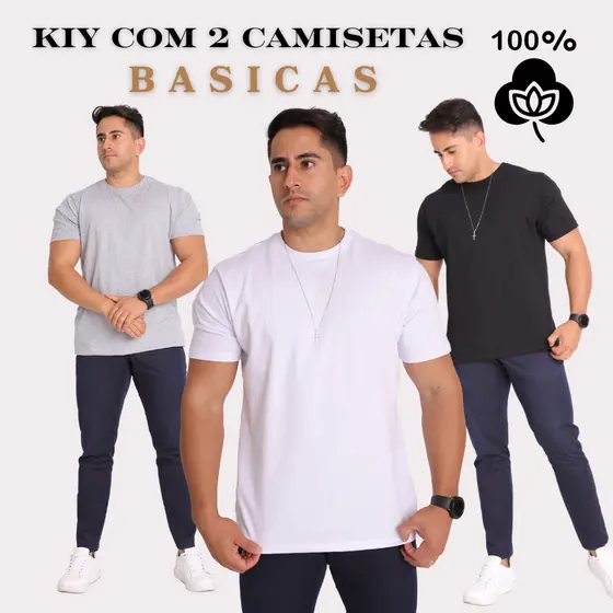 Camisetas Básica 100% Algodão Masculina Lisa e Caimento Moderno Slim Fabricação Própria ..