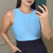 Blusa Regata Feminina Alça Larga Grossa Blusinha em Suplex Com Forro Duplo Tecido Não esquenta