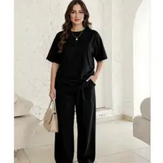 Conjunto Estilo & Conforto Calça Pantalona com Blusa T-shirt alongada