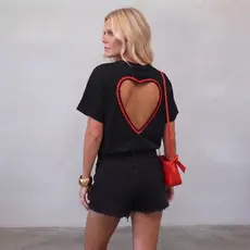 Blusa com Recorte de Coração nas Costas Estilo Over Feminina Estilosa