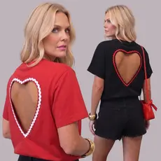 Kit com 2 Blusas com Recorte de Coração nas Costas Estilo Over Feminina Estilosa