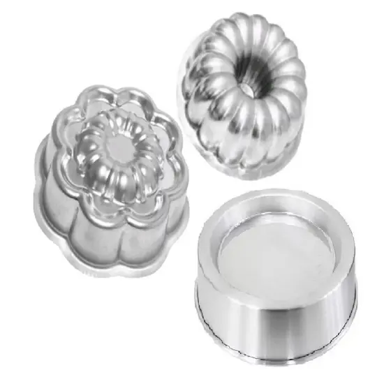 Kit Formas de Bolo Redonda Decorada Forma Torta Suiça, Forma de Bolo Flor, Forma Ballerine Rebaixada