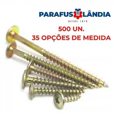 KIT 200 ou 500 Parafusos Chipboard Cabeça Phillips Flangeado Para Madeira MDF  Móveis Diversas Medidas