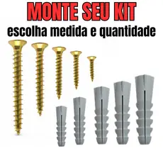 Monte Seu KIT de Parafuso e Bucha 5 - 6 - 7 - 8 - 10 Parede Kit Bucha com Parafusos