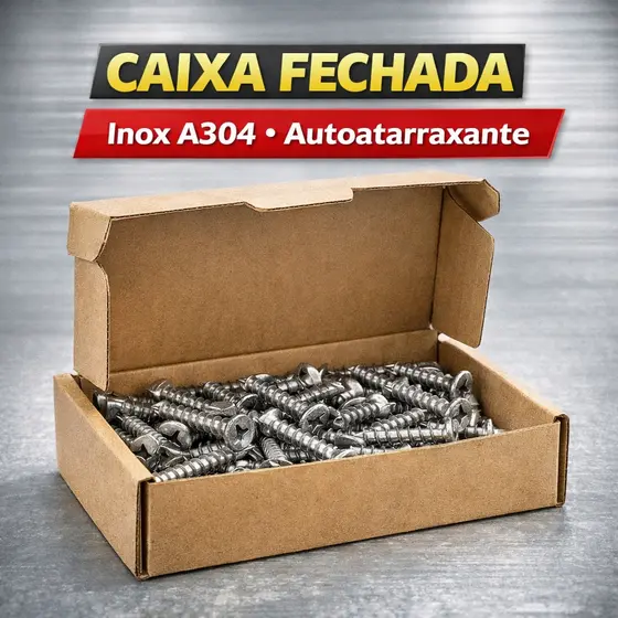Caixa Fechada Parafuso Inox Cabeça Chata Philips Autoatarraxante Ciser