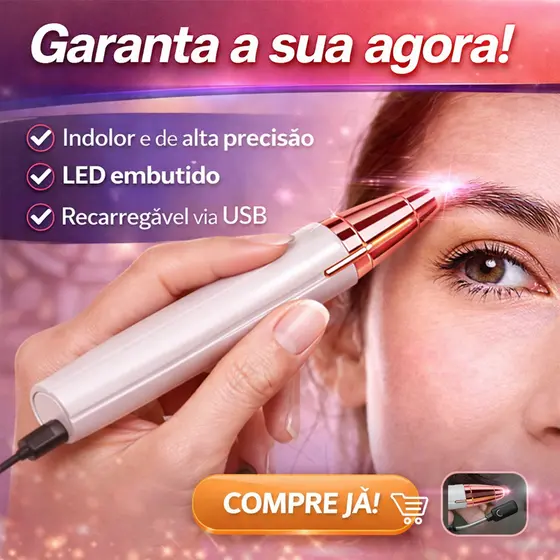 Caneta Depiladora Sobrancelha Elétrica Recarregável USB Depilador Facial Feminino Sem Dor
