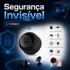 Mini Câmera WiFi Full HD 1080P Segurança Visão Noturna Detecção de Movimento Suporte Parede A9