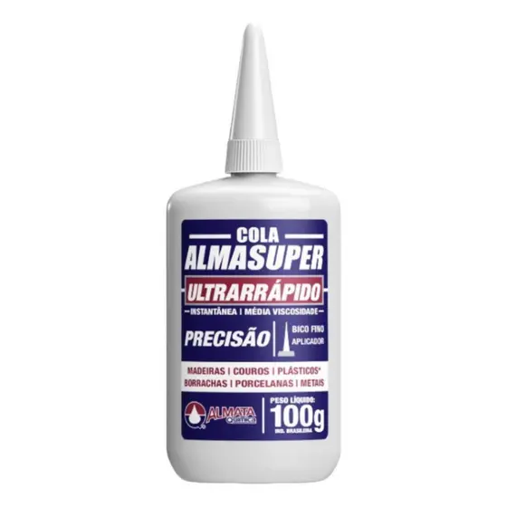 Cola Instantânea Almasuper 100g Adesiva Secagem Rápida