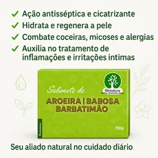 Sabonete Aroeira Babosa Barbatimão Auxilia em Odores Anti Bacteria Fungos e Candidiase Cicatrizante