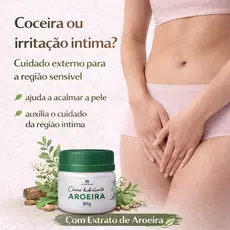 Creme de aroeira 50g auxilia mau odor, assadura, foliculite, irritação e coceiras intimas