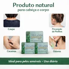 Kit 3 sabonetes de arruda para coceiras odores caspas micoses frieiras piolhos para pele sensivel