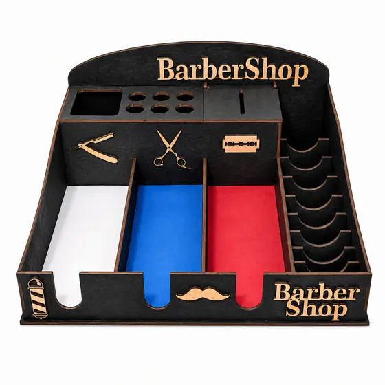 Suporte Organizador para Máquinas Barbeiro Barbearia Barbershop Completo