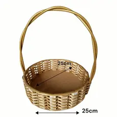 Kit 7  Cestas Redondas de Fibra Sintética 25x25x5cm para Decoração e Presentes