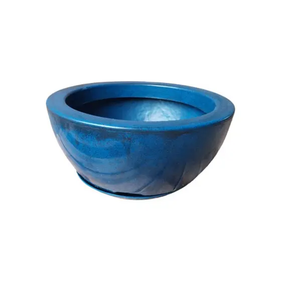 kit/.unidade vaso.polietileno bacia marmorizada AZUL.N1 para plantas